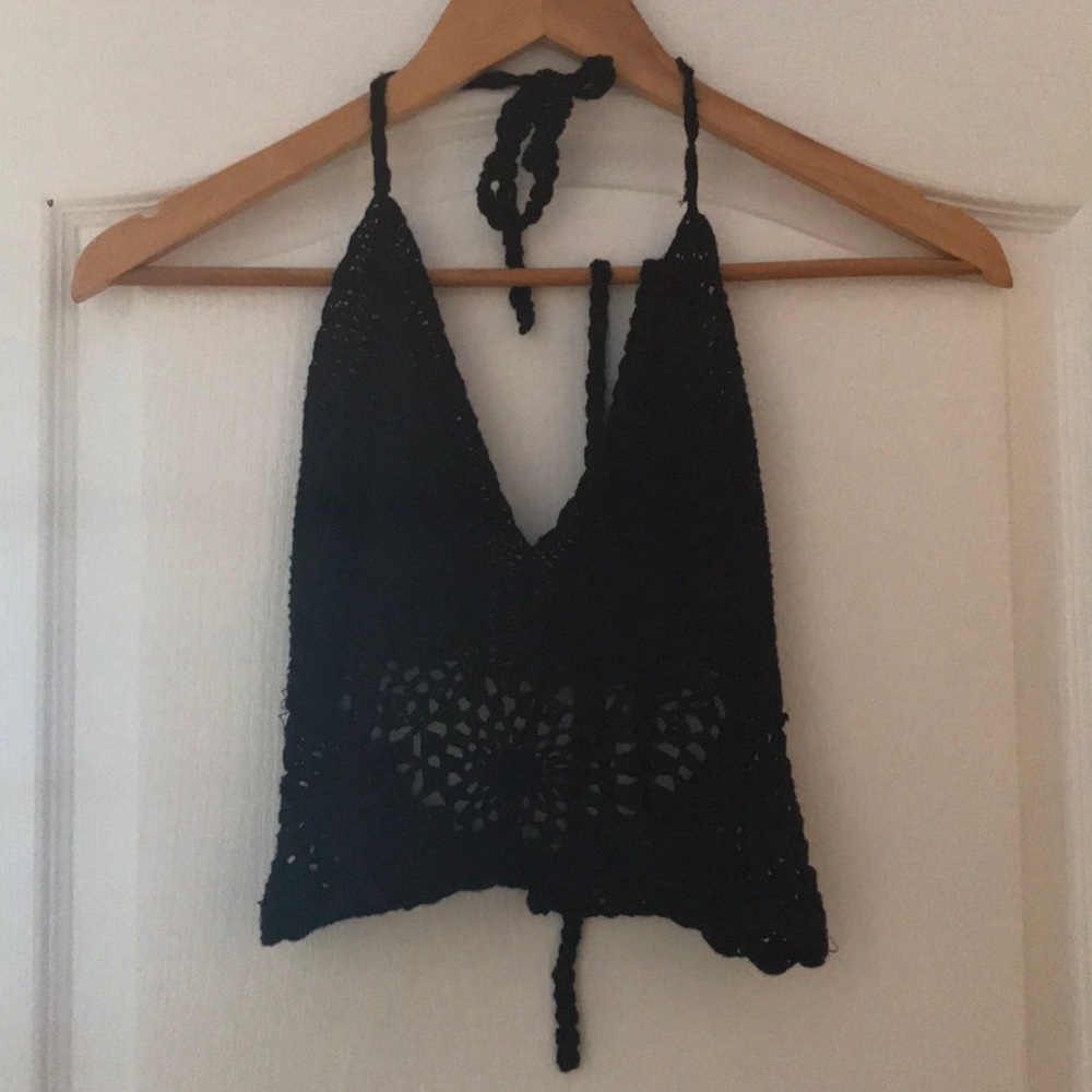 Black Crochet Top